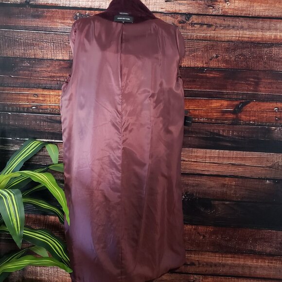 Jones New York Womens 10 Soft Alpaca Wool Blend Long Coat Jacket Lined Wine - Picture 8 of 11